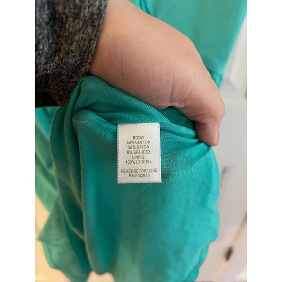 Garnet Hill‎ Womens Teal Twist Front Dress Size 18 - Picture 3 of 4